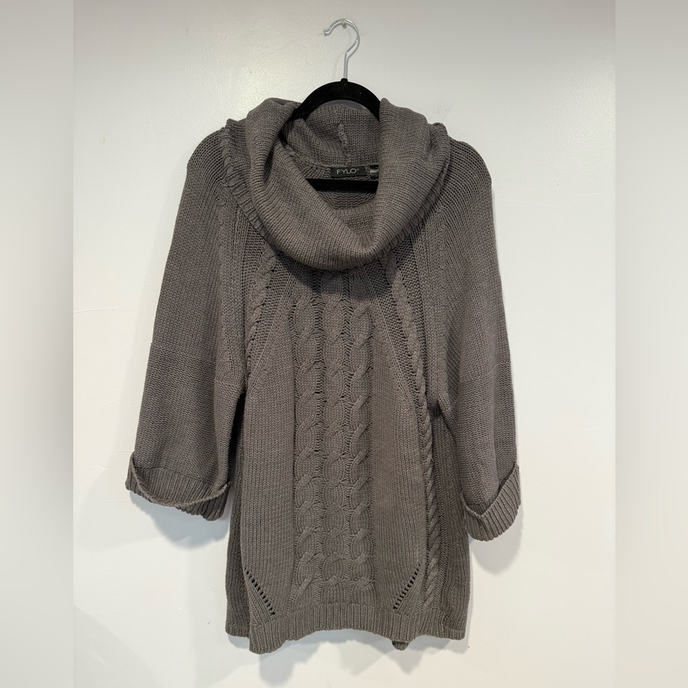 Grey FYLO cowl neck oversized‎ sweater